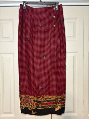 Intriguing Threads Vintage Equestrian print skirt sz 10